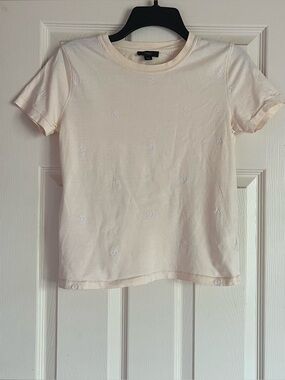 J.Crew Allover Peace Sign Graphic Crewneck T-shirt